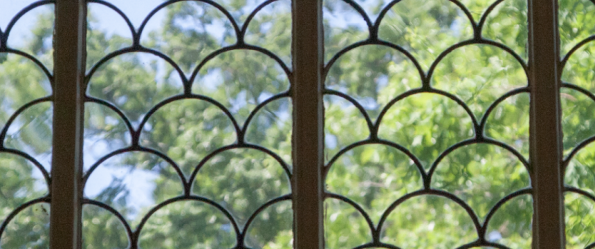 Photograph of a church window with arches